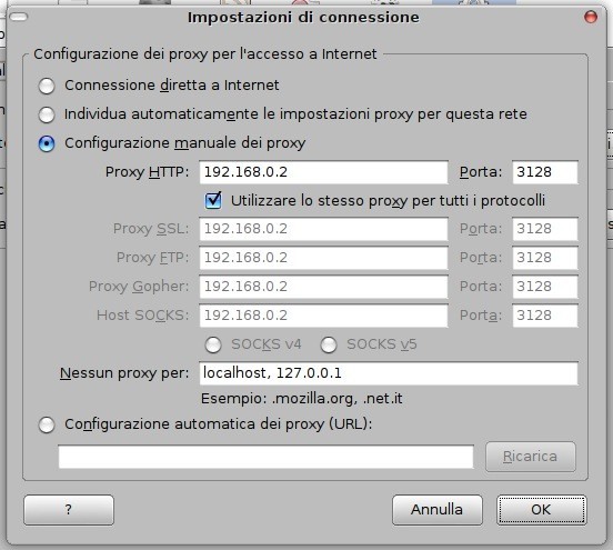 La configurazione del Proxy in Firefox